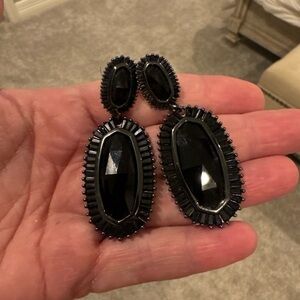 Kendra Scott Elegant Black kaki Earrings rare HTF